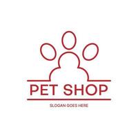 modelo de design de logotipo de loja de animais de estimação de cachorro. ilustração vetorial vetor