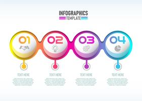 Etiqueta moderna de Infographic 3d do vetor, projeto do molde. Conceito de negócio, Infografia com opções de número 4. vetor