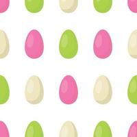 padrão de ovo de páscoa infinito. ilustração em vetor de um padrão de papel de parede sem costura para o feriado. fundo de um ovo multicolorido.
