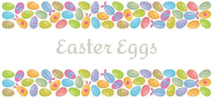 ilustração em vetor do padrão de ovo de páscoa. fundo de ovos pintados. desenho sem fim para o feriado da páscoa para os fiéis.