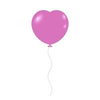 ilustração realista de balão de coração rosa para dia dos namorados ou aniversário vetor