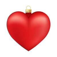 brinquedo de coração vermelho brilhante volumétrico para férias de natal vetor