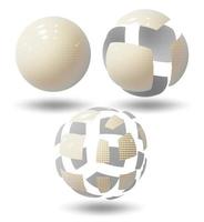 bola ou esfera de alta tecnologia, bolhas de plástico vetor
