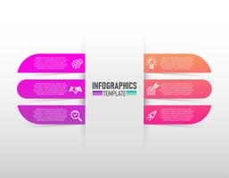 ícones do vetor e do mercado do projeto do infographics com vetor de 6 etapas.