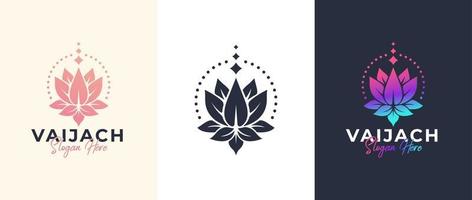 modelo de design de logotipo de lótus, marca de logotipo de flor em 3 cores vetor