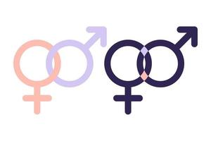símbolo de homens e mulheres. símbolo de igualdade de gênero. vetor