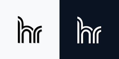 logotipo de hr de letra inicial abstrata moderna. vetor