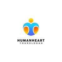 desgin do logotipo do coração humano vetor