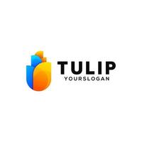 modelo de design de logotipo colorido de tulipa vetor