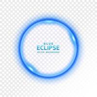 eclipse azul abstrato de luz em um fundo transparente brilhante, isolado e fácil de editar vetor
