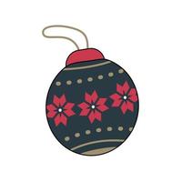 bola de árvore de natal para decoração com ornamento. ilustração vetorial plana vetor