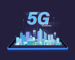 5g rede global de alta velocidade sem fio internet wifi tecnologia ilustração vetorial. vetor