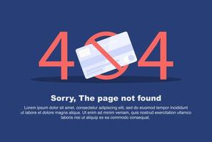 página de erro 404 de aviso de rede da internet ou arquivo não encontrado para a página da web. vetor