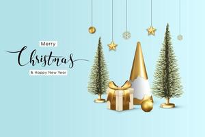 modelo de banner de feliz natal de vetor de estoque com decoração festiva para natal-02