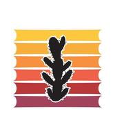 modelo de design retro sunset catus vetor