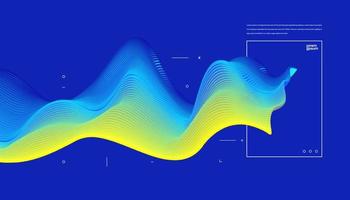 fundo de onda de partículas coloridas modernas com design de elemento conceitual vetor