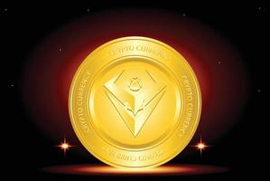 moeda criptográfica botxcoin com cor de medalha de ouro e fundo escuro vetor