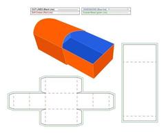 modelo dieline de caixa de presente de papel de papelão personalizado e arquivo vetorial 3d vetor