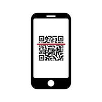 ícone de telefone símbolo de ícone de telefone com código qr para app e messenger