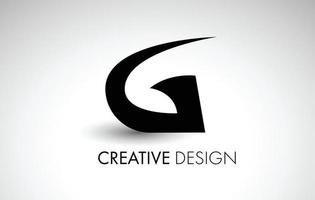 g letter logotipo de design minimalista em preto com ícone de vetor de forma criativa