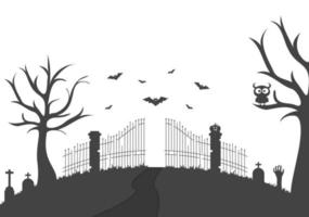 ilustração da página de destino do fundo da festa da noite de halloween vetor