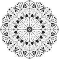 design de vetor de mandala floral preto e branco elegante