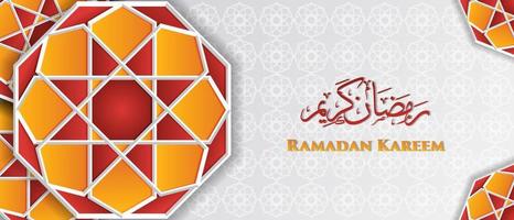 ilustração de fundo de banner de decoração islâmica ramadan kareem vetor