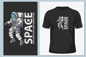 camiseta de ilustração vetorial espacial vetor