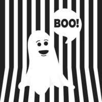 conceito de mensagem de halloween boo fantasma. vetor