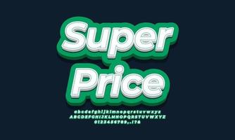 modelo verde 3d de promoção de desconto de venda de super preço vetor
