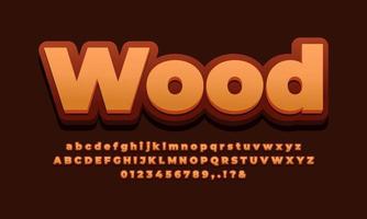 vetor de design de efeito de texto de madeira
