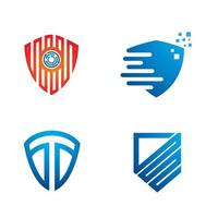conjunto de modelos de design de logotipo de escudo azul vetor