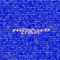 código binário distorcido em azul vetor