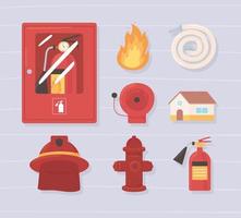 ícones de extintores de incêndio vetor
