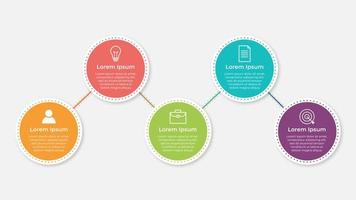 apresentação modelo de infográfico de negócios com 5 opções vetor