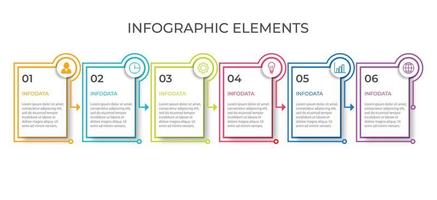 apresentação modelo de infográfico de negócios com 6 opções vetor