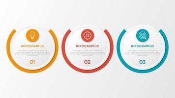 modelo de infográfico de negócios de apresentação com 3 opções vetor