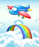 Avião e arco-íris vetor