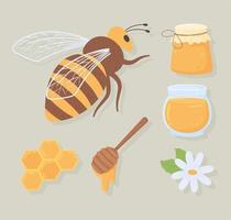 ícones de abelha vetor
