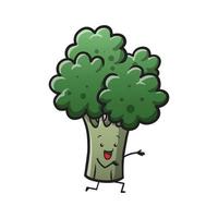 brócolis verde bonito dos desenhos animados vetor