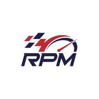 design de logotipo automotivo rpm. design de logotipo editável vetor