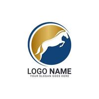 design de logotipo de cavalo abstrato de ouro moderno. design de logotipo de animais vetor