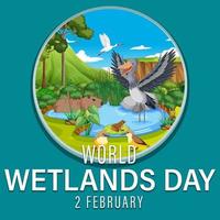 design de cartaz do dia mundial das zonas húmidas vetor