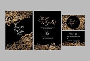 convite para o casamento, uma grande festa de amantes, os noivos. textura de fundo luxo mármore líquido e ouro. para cartões de visita, panfletos, flyer, banner, site, impressão em papel. vetor