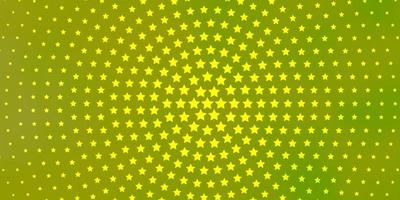 de fundo vector verde e amarelo claro com estrelas coloridas.