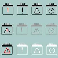 calendário com ícone de relógio de atenção de sinal. vetor
