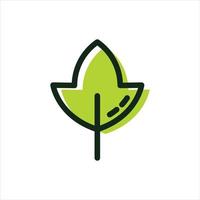 modelo de logotipo de ícone de folha, ambiente e plantas usadas. vetor