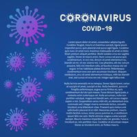 fundo de pandemia de coronavírus covid-19 com espaço de cópia. patógeno respiratório da china de wuhan. romance corona virus 2019-ncov. bandeira de vetor de cores neon.