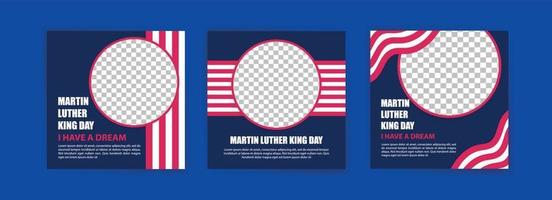 modelo de postagem de mídia social para o dia de martin luther king. fundo vetorial para banners, cartazes e anúncios de mídia social. vetor