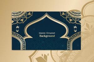 vetor de design de fundo de desktop de site de ouro de ornamento islâmico